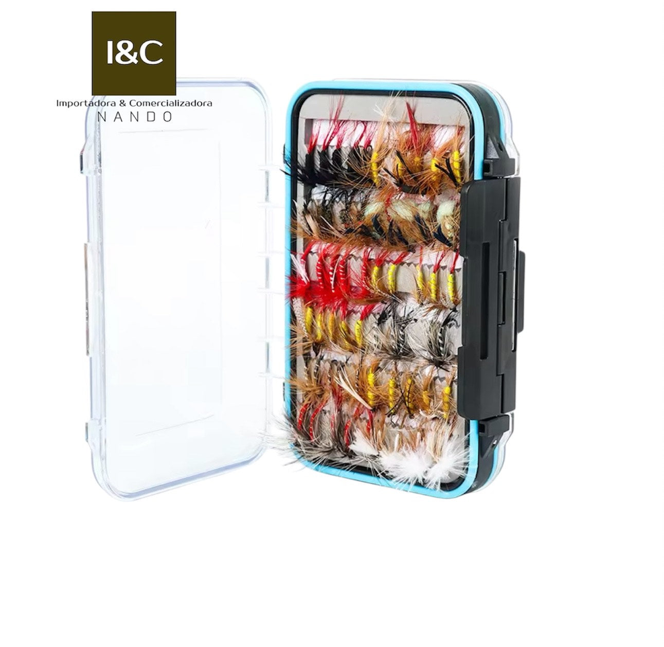 Caja moscas de pesca 64 piezas surtidas